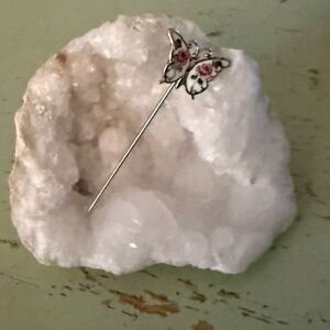Floral Butterfly Stick Pin